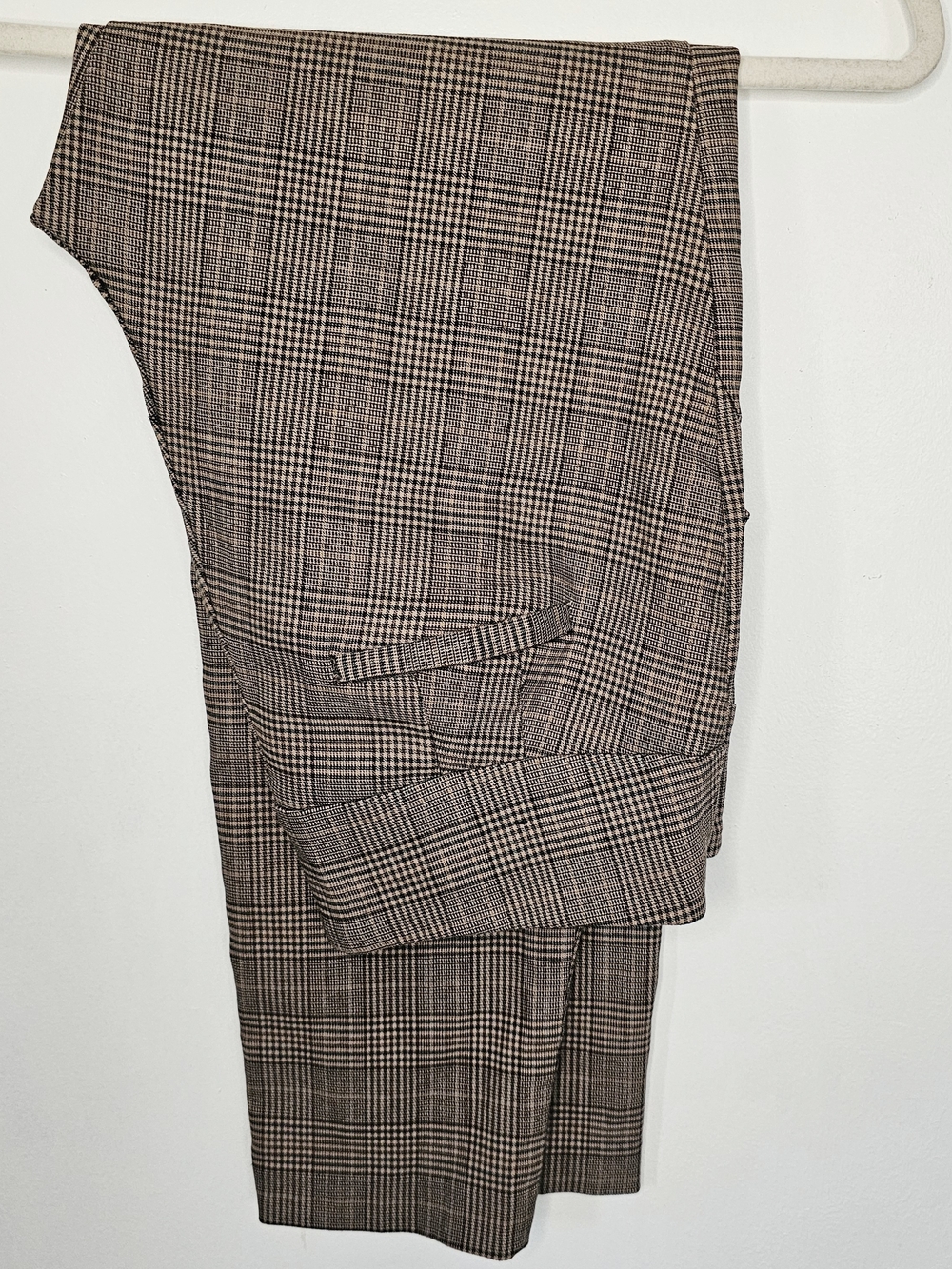 SOHO Plaid Trousers Brown Check High Rise Pants Size L